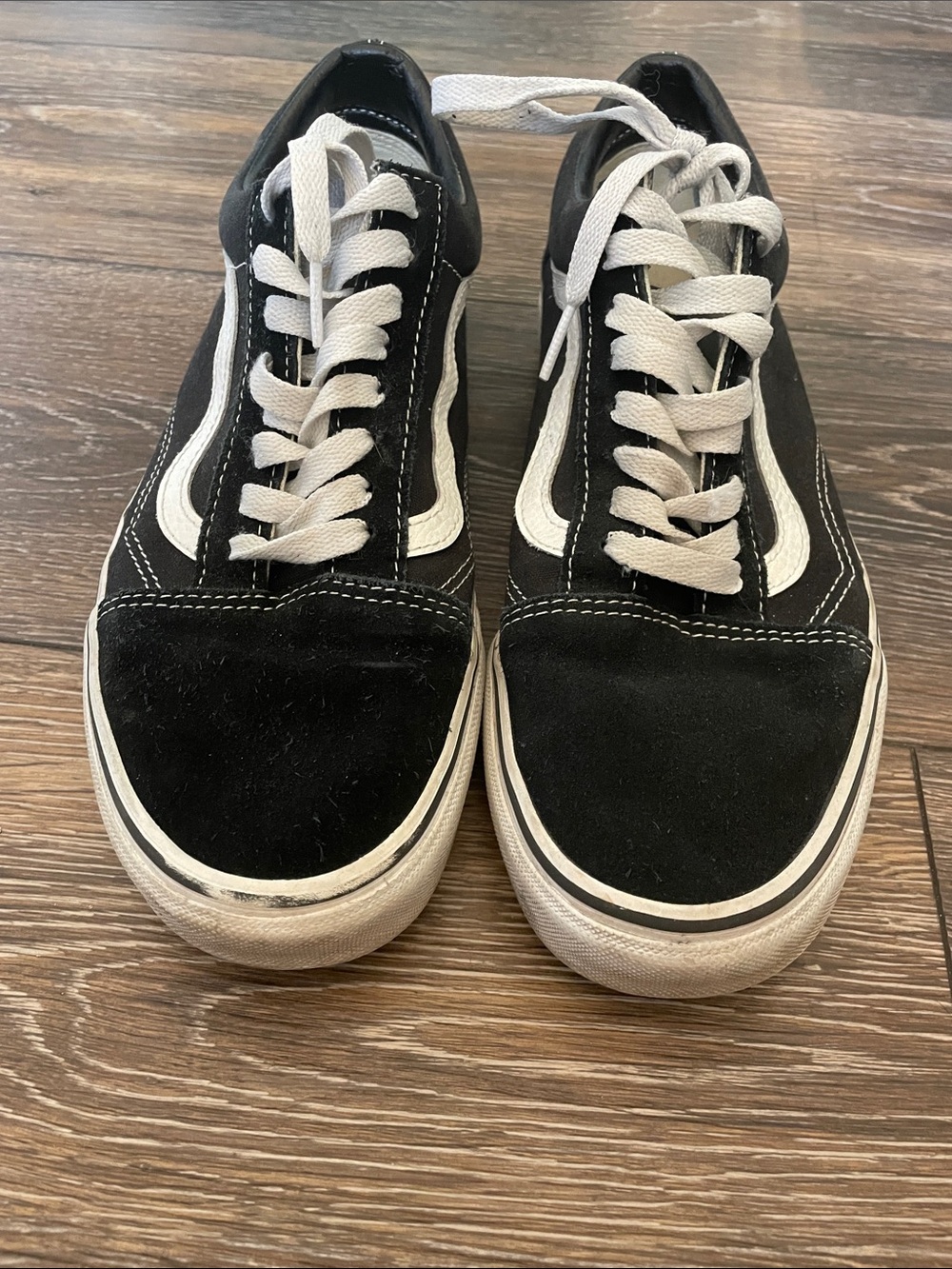 Vans Black and White Low-Top Skate Sneakers